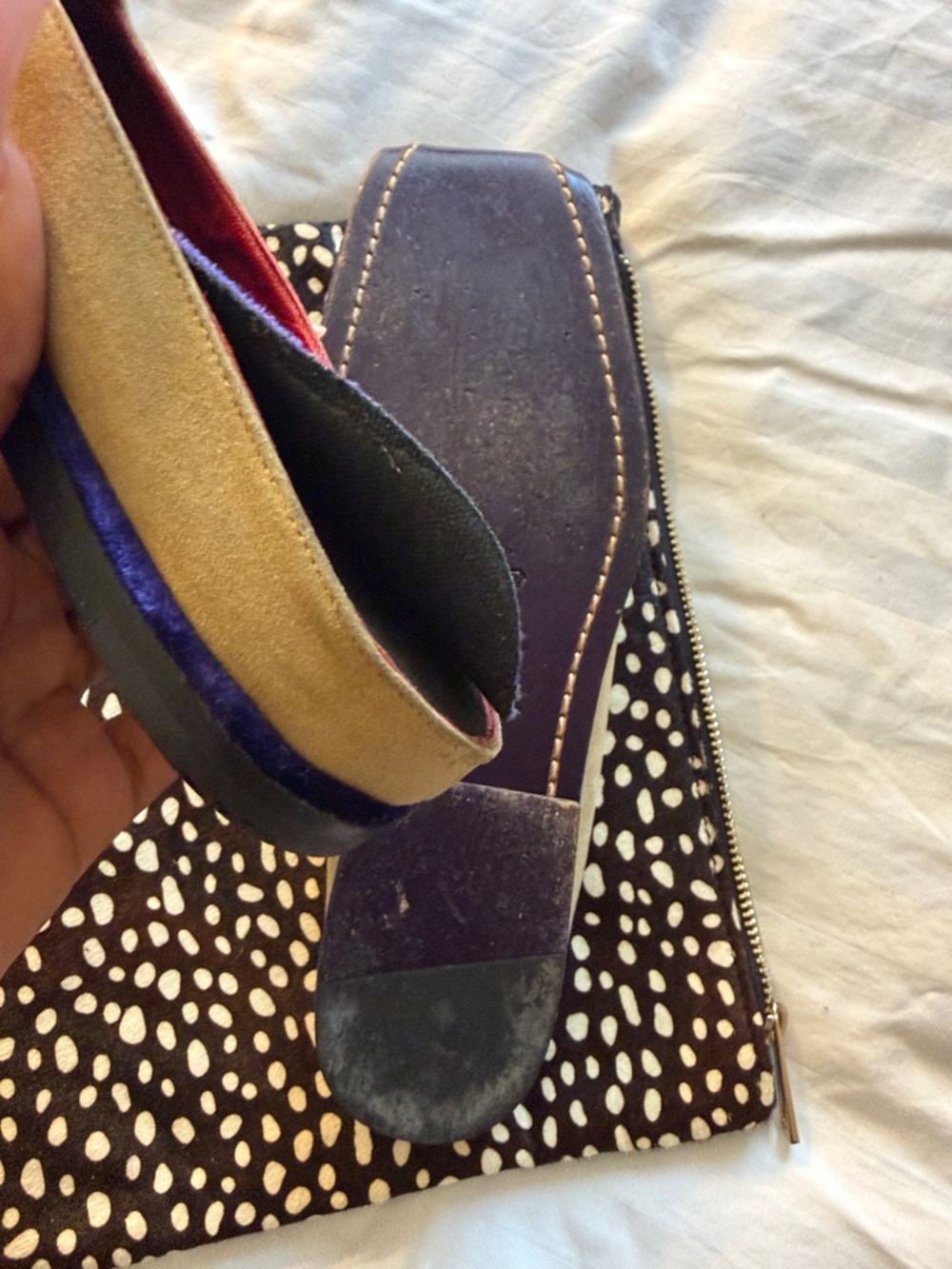 Fendi Tan Suede Beaded Mules with Multicolor Embellishment - Picture 10 of 12